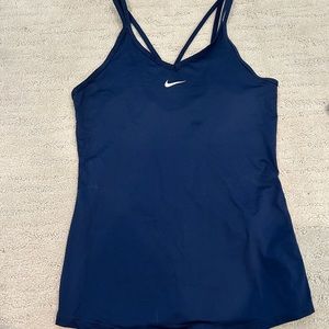 Nike Women’s Dri-Fit One Luxe Slim Fit Strappy Tank Top Navy